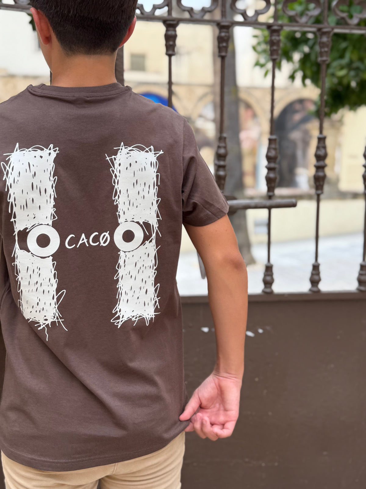 Camiseta de algodón CACO-TRACE marrón